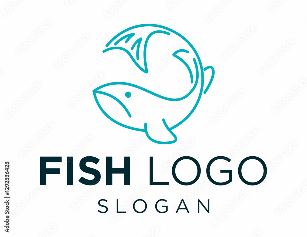 Poster logo design about fish on a white background. created using the coreldraw application.