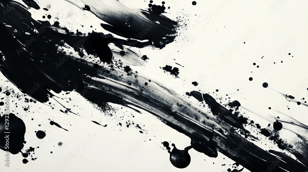 Poster creative abstract ink splatters and patterns for artistic design projects