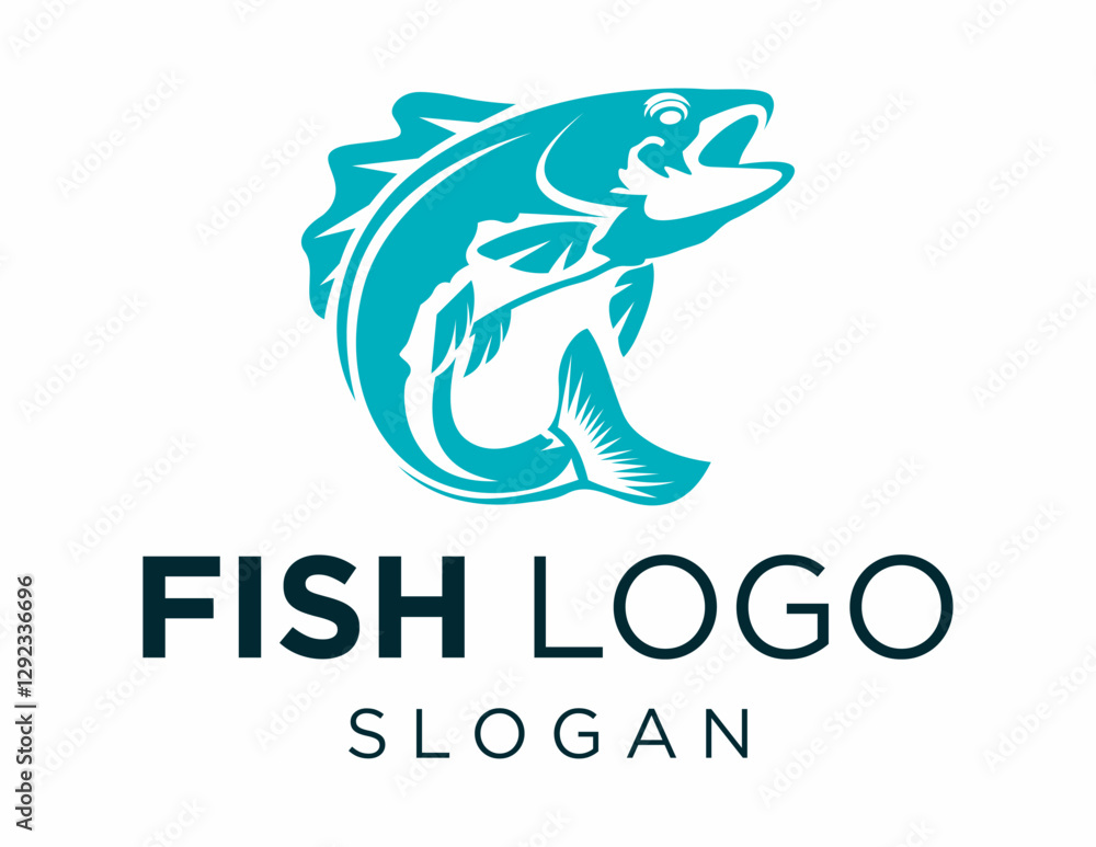 Poster logo design about fish on a white background. created using the coreldraw application.