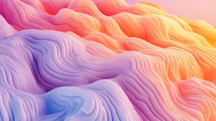 Obraz premium Abstract Wavy Patterns in Gradient Colors of Pink and Purple