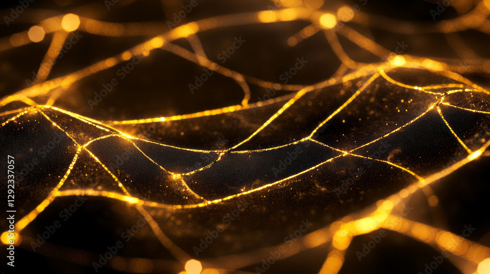 Poster enchanting golden spiderweb patterns for elegant autumn decor and design