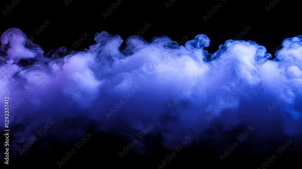 Poster ethereal abstract scene with iridescent bubble and misty cloud elements for creative design projects