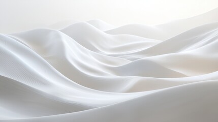 Obraz premium Gentle Flowing White Fabric Drapery on Soft Background