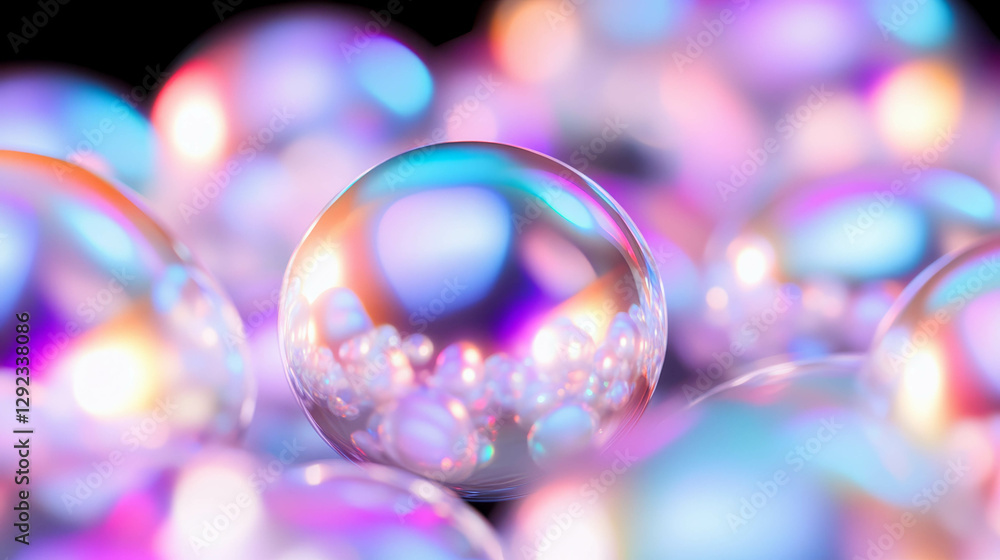 Poster iridescent pearl texture with subtle colorful reflections for modern design themes