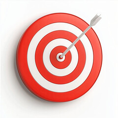 red and white bullseye target with concentric circles, isolated on white