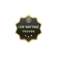 Low wattage label stamp vector isolated EPS. Best Low wattage icon for product packaging design.
