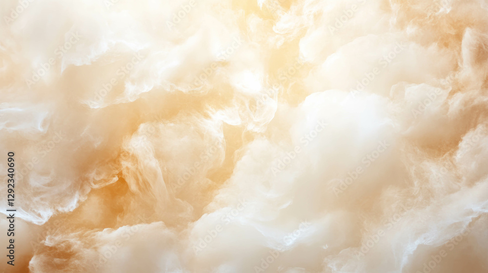 Poster light airy cream clouds with diffused background for dreamy design