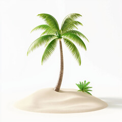 Obraz premium tropical palm tree on pristine sandy beach