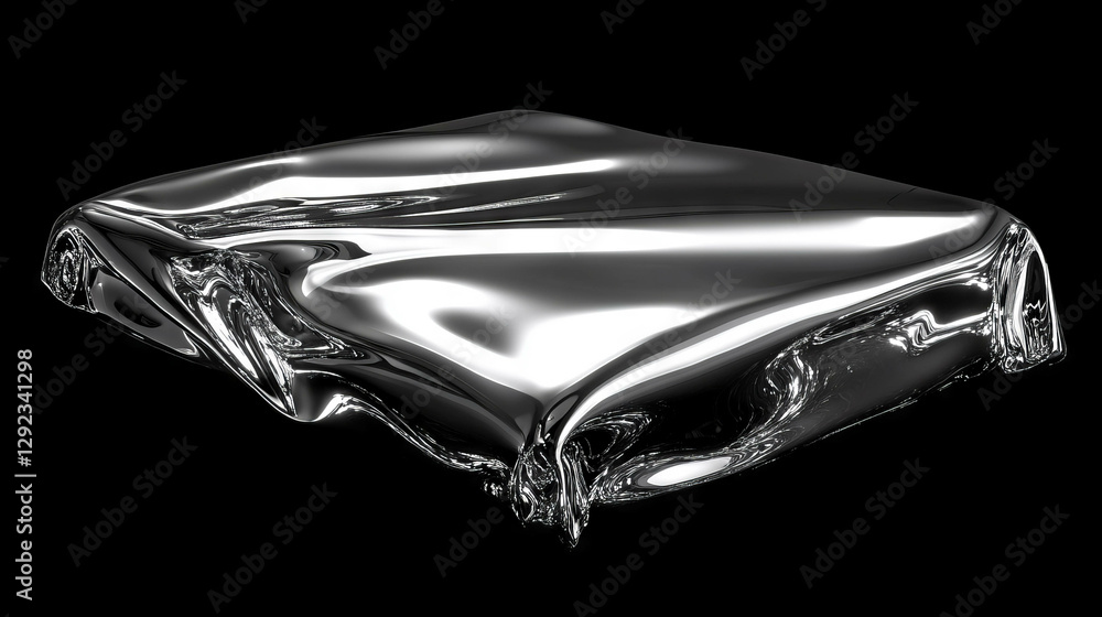 Poster abstract liquid chrome texture background for modern design projects