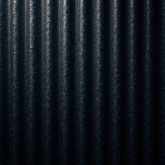 Dark, heavily textured corrugated metal; deep shadows, aged patina , pattern, shed