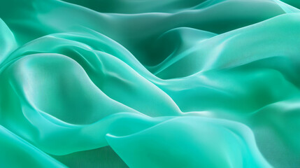 Obraz premium Mint green fabric waves for natural atmosphere and design inspiration