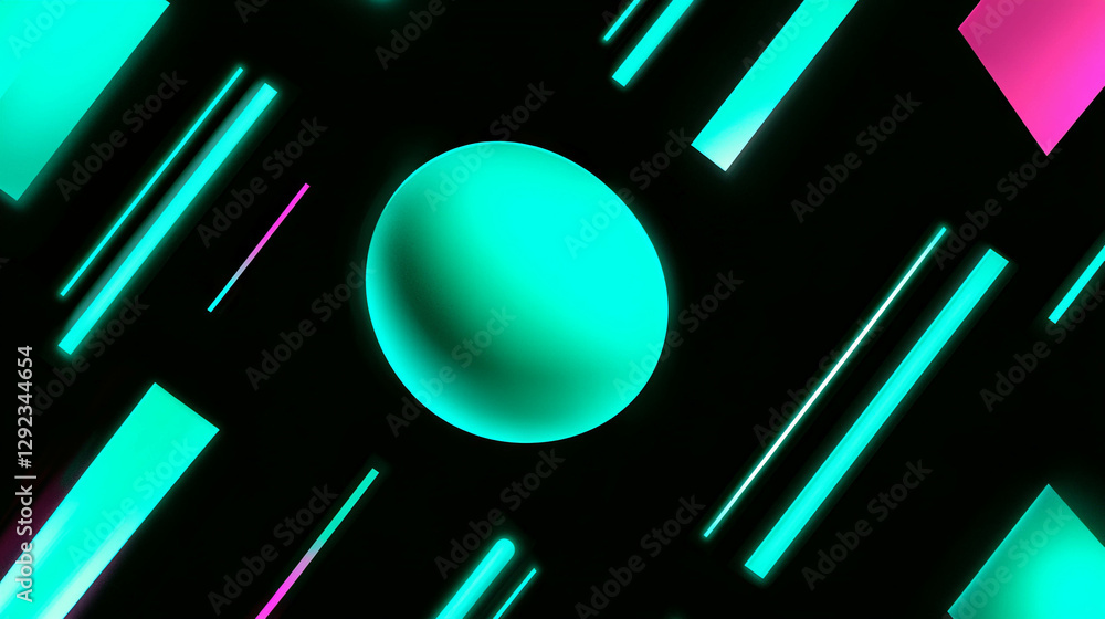 Poster mint light geometric abstract design with dynamic shapes for modern backgrounds
