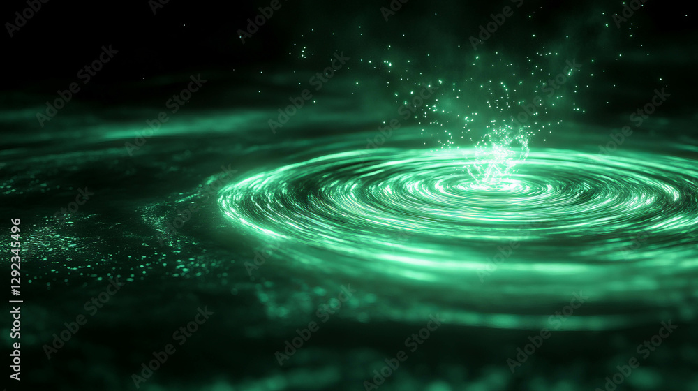 Poster abstract mint light swirl background with dynamic energy and motion