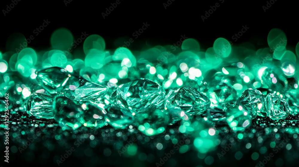 Aufkleber mint light reflection on glass surface with bokeh effect for elegant design