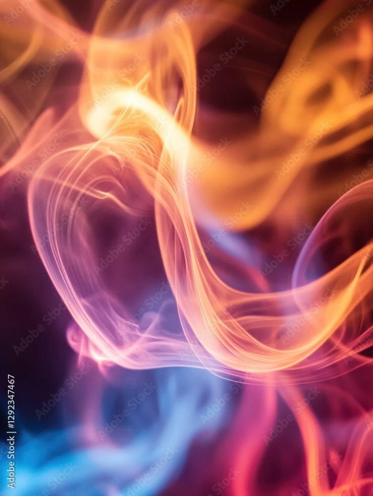 Aufkleber Glowing gas swirls create an abstract display of energy flowing in the darkness. Generative AI