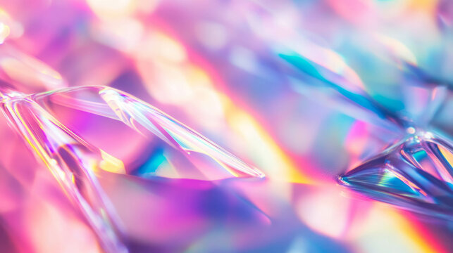 Monochrome light refraction with prismatic colors for modern design