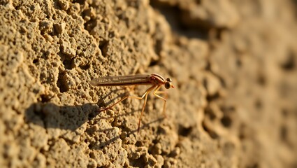 "Macro Shot of a Minnow Mayfly (Siphlonuridae) Resting on a Wall"