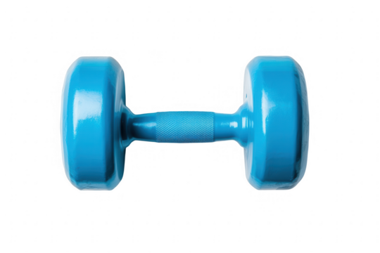 Blue dumbbell designed for home workouts, exercise routines, and strength training sessions or gym usage with a focus on physical fitness and health