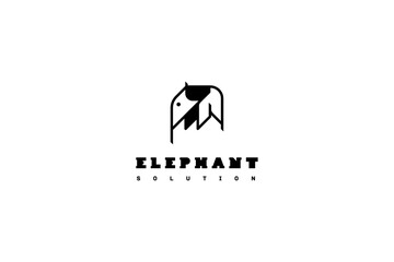 Template logo design solution with simple elephant image