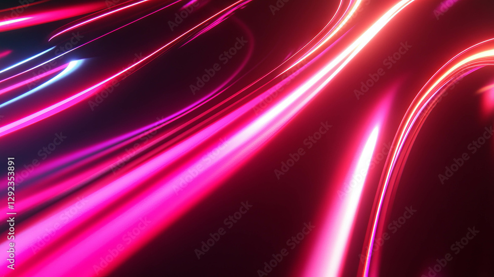 Poster neon light background with abstract flowing patterns for modern design projects