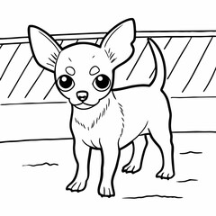 Fototapeta premium chihuahua linear icon, isolated vector illustration