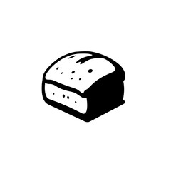 Fototapeta premium Bread, a minimalist cartoon illustration of a bread, bread symbol, clean, black and white image.