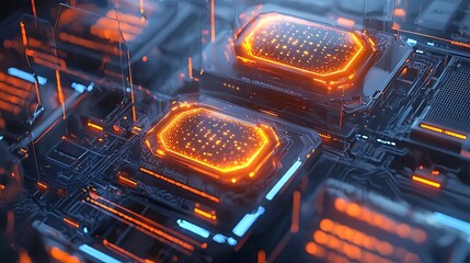 A conceptual design advanced cloud encryption with glowing holographic shields and protective visual layers.