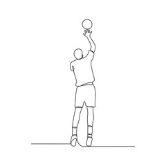 One continuous line drawing of Volleyball sports vector illustration. Volleyball sports design in simple linear continuous style vector concept. Sports themes design for your asset design vector.