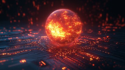 Obraz premium Artificial Intelligence Danger Cyberpunk Illustration of Evil Robots and Futuristic Technology