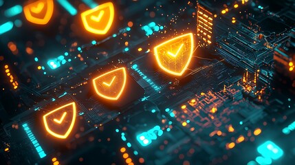 A various number of lock sign on digital screen