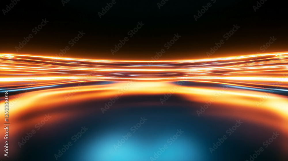 Poster futuristic neon light waves with sharp highlights for background design