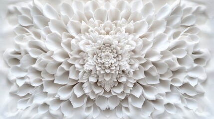Ornate White Floral Bas-Relief (2)