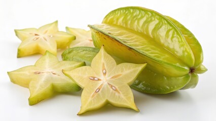 Fototapeta premium Star Fruit Slices and Whole Fruit