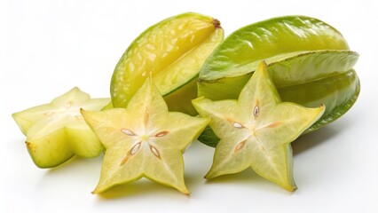 Fototapeta premium Star Fruit Slices and Whole Fruit