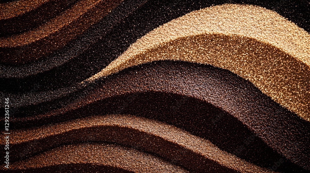 Poster lines of different colors form smooth wavy patterns