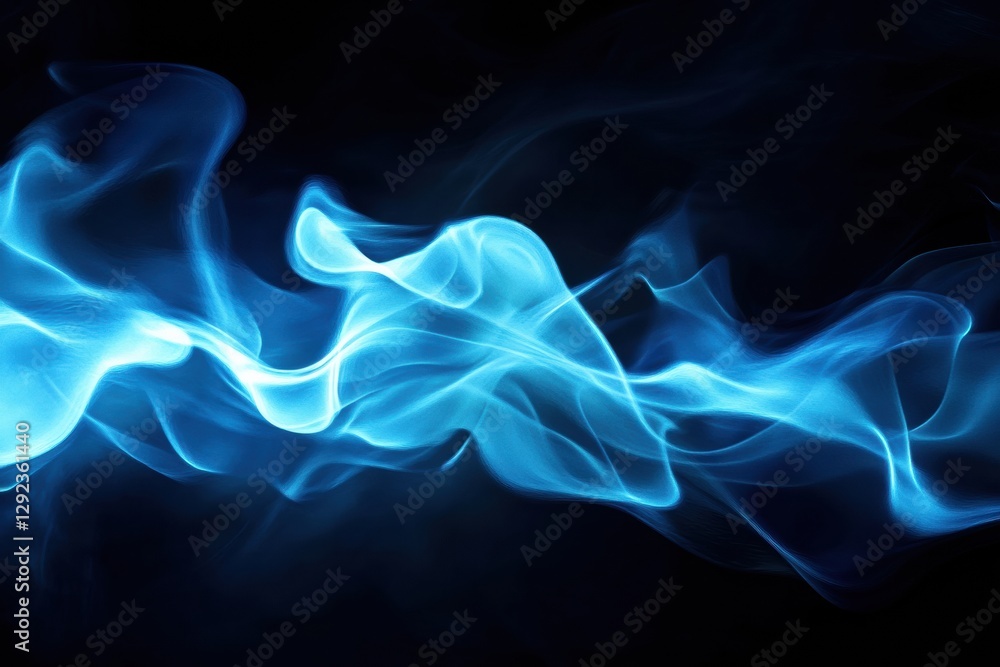Aufkleber bright blue gas flame producing vivid light and dynamic movement in a dark environment. generative a