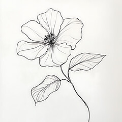 Fototapeta premium A flower drawing with a black outline