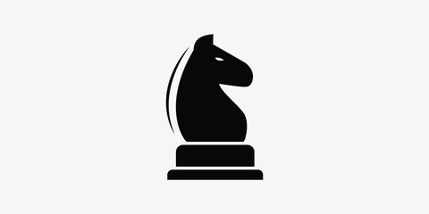 chess knight icon and logo vector © Lenrix Design