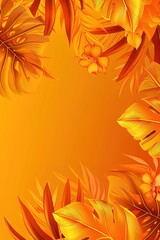 Abstract background vector with tropical leaves and floral