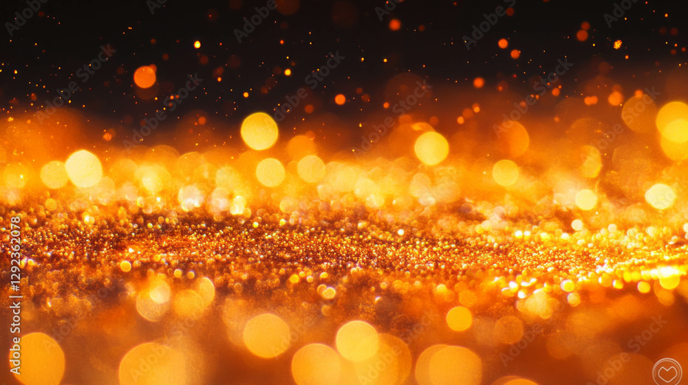 Poster warm orange bokeh background with soft light effect for decorations and design
