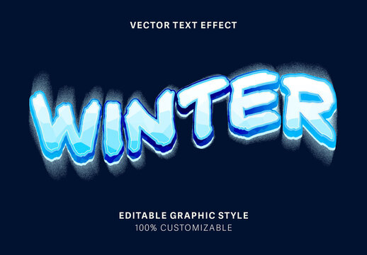 Blue Wavy Winter Font Ice Frozen Text Effect