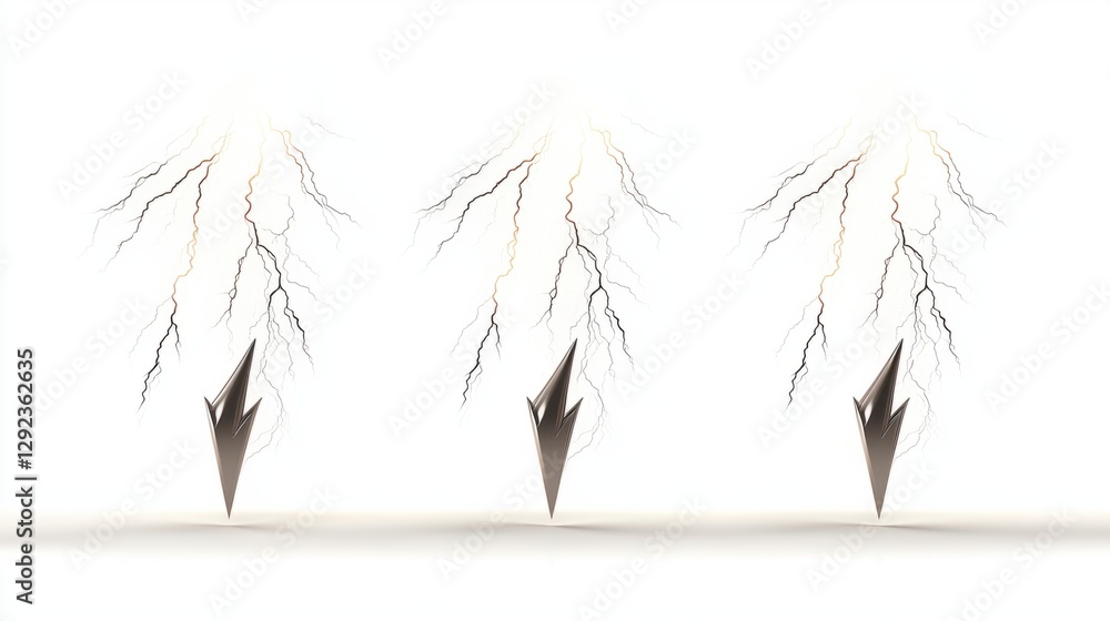 Poster Abstract Lightning Bolts in a Minimalist Style with Soft Background