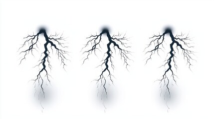 Abstract Lightning Bolt Illustrations on a Minimalist Background