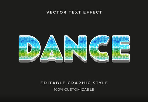 Green and Blue Disco Party Text Effect