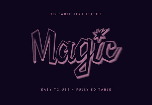 Purple and Pink Cursive Font Distorted Typography Text Effect