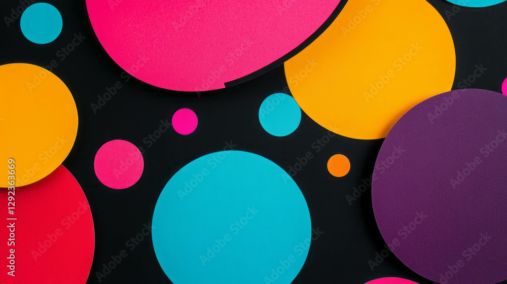 Aufkleber vibrant abstract background with overlapping polka dot shapes for modern design