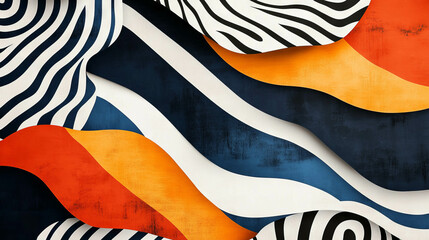 Dynamic abstract background of overlapping forms and stripes for modern design