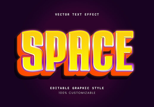 Yellow and Purple Futuristic Space Glow Text Effect