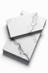 Luxury white marble business card, realistic texture, isolated on white, card, advertising