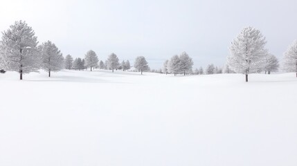 Obraz premium Winter wonderland landscape with frosted trees